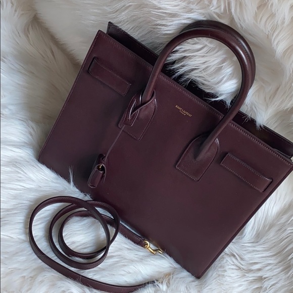 Yves Saint Laurent Bags | Burgundy Classic Saint Laurent Sac de Jour | Color: Gold | Size: 12.5x9.9x6.0 Inches | Pm-38404803's Closet